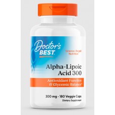 Doctor's Best, альфа-липоевая кислота, 300 мг, 180 вегетарианских капсул